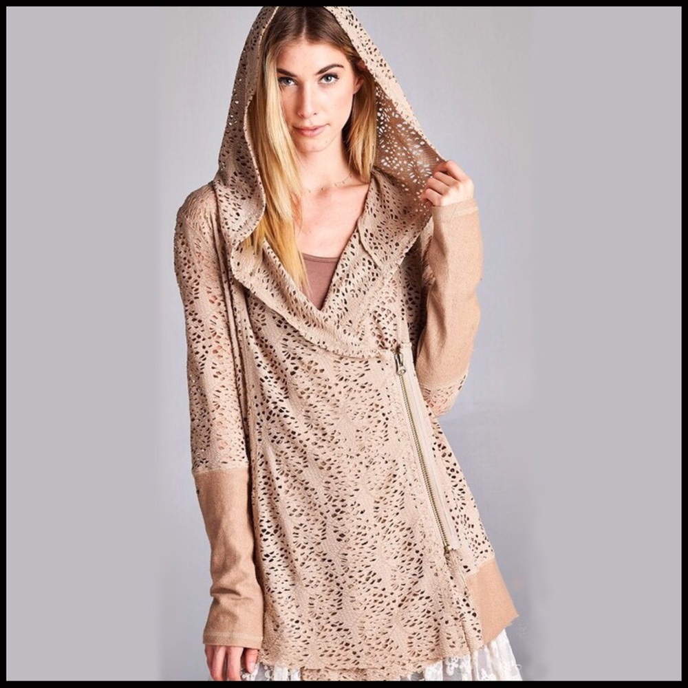 Eyelet Zip Hoodie - Picture 2 of 6